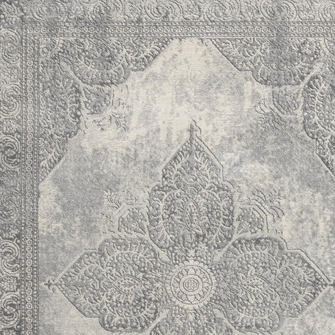 2' X 4' Gray Distressed Medallion Area Rug